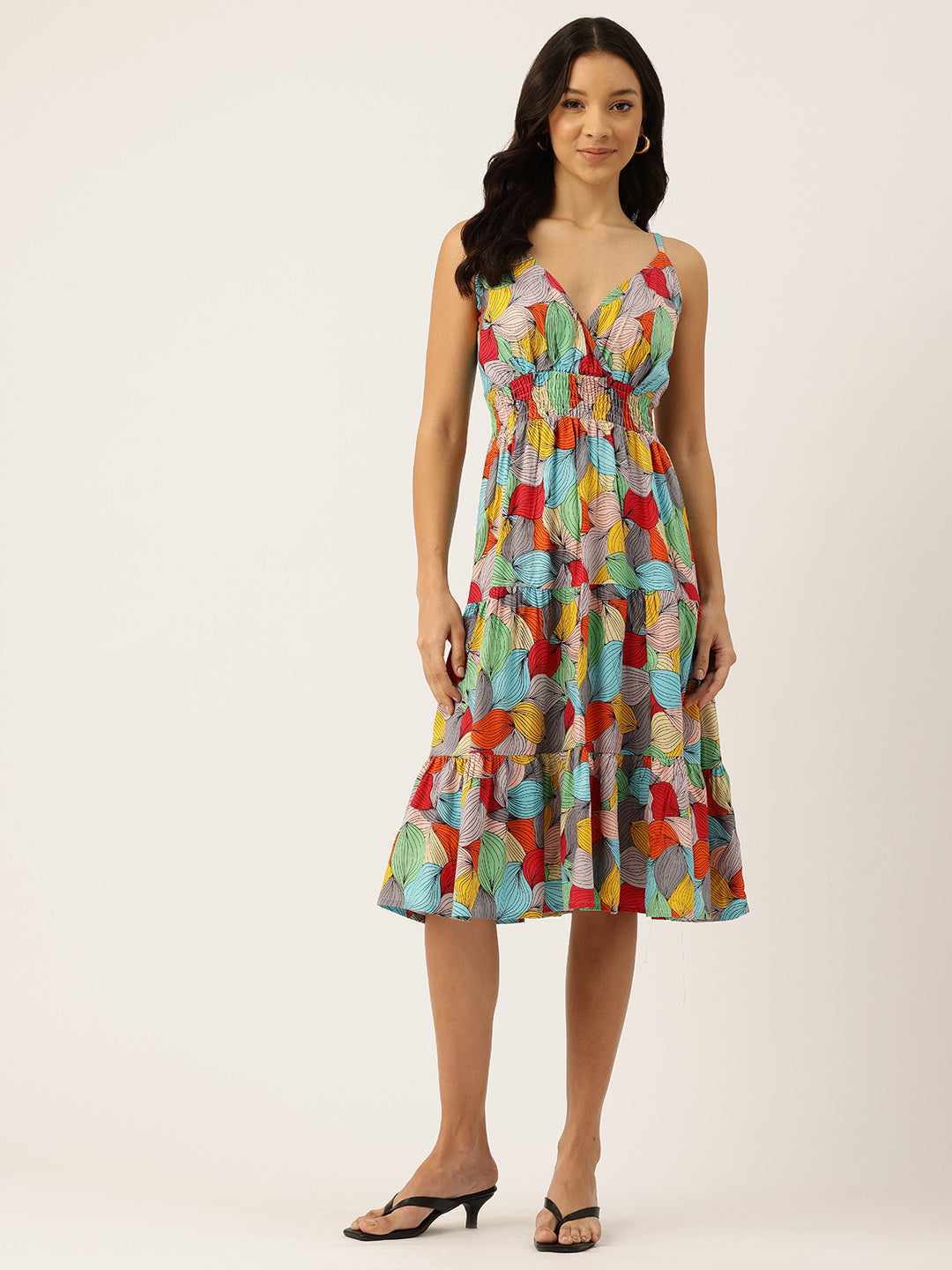 Women's Floral Print Rayon Flared Dress | Soft & Lightweight | Casual Fit