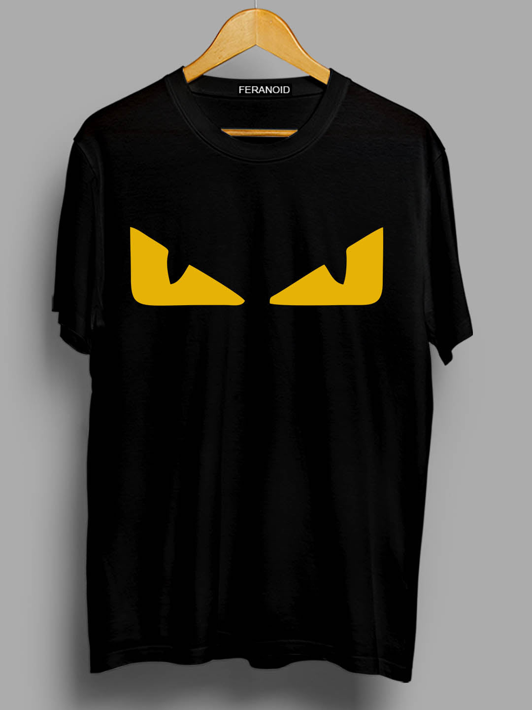 Black t shirt with yellow eyes best sale