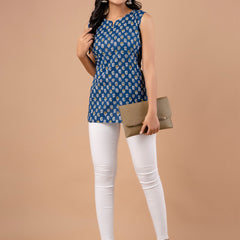 Cotton Printed Sleeveless Top