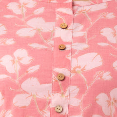 Women Printed Pink Straight Fit Short Tunic