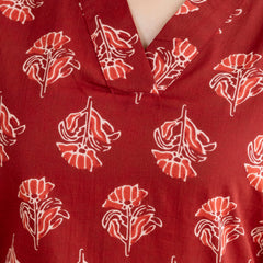 Elegant Sleeveless Cotton Printed Straight Kurta with Refined V-Neckline