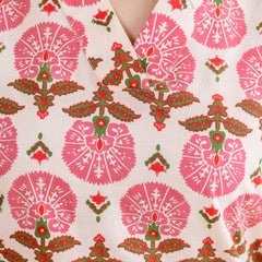 Elegant Sleeveless Cotton Printed Straight Kurta with Refined V-Neckline