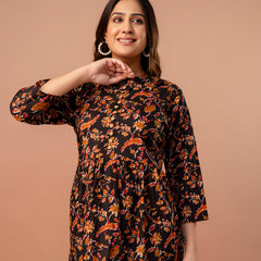 Top – Mandarin Collar, 3/4 Sleeves, Flattering Fit (Sizes S–XXL)