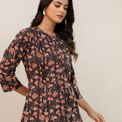 Elegant Mandarin Collar Printed Tunic – Stylish & Comfortable, Sizes