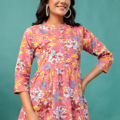 Tunic – Mandarin Collar, 3/4 Sleeves, Flattering Fit (Sizes S–XXL)