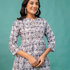 Tunic – Mandarin Collar, 3/4 Sleeves, Flattering Fit (Sizes S–XXL)