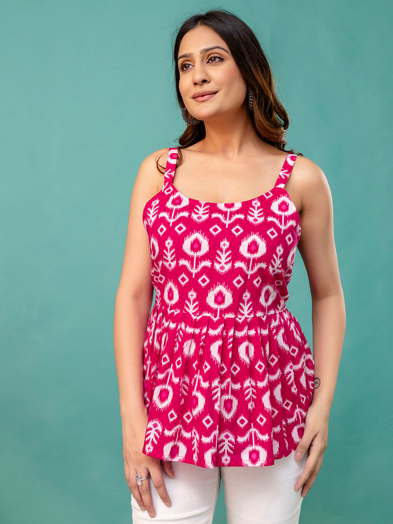 Strappy Peplum Top – Flattering Fit, All-Day Comfort, Sizes XS–XXL.
