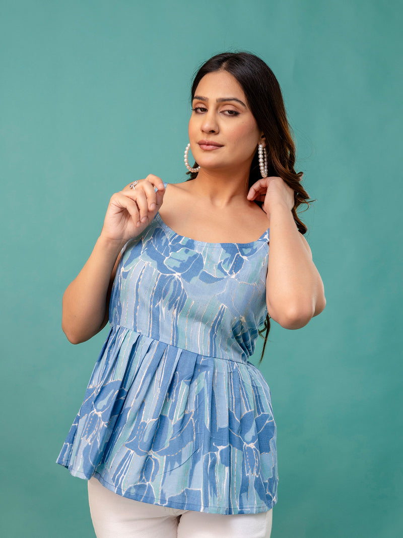 Strappy Peplum Top – Flattering Fit, All-Day Comfort, Sizes XS–XXL.