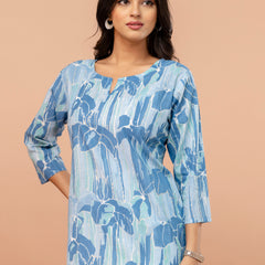 Elegant Printed Short Kurti – Soft Cotton, Everyday Style, Sizes S–XXL.