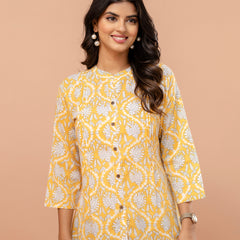 Elegant Mandarin Collar Printed Tunic – Stylish & Comfortable, Sizes
