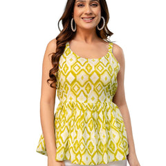 Strappy Peplum Top – Flattering Fit, All-Day Comfort, Sizes XS–XXL.