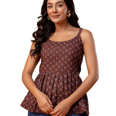 Strappy Peplum Top – Flattering Fit, All-Day Comfort, Sizes XS–XXL.
