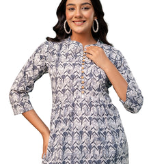 Tunic – Mandarin Collar, 3/4 Sleeves, Flattering Fit (Sizes S–XXL)