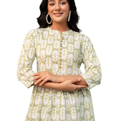 Tunic – Mandarin Collar, 3/4 Sleeves, Flattering Fit (Sizes S–XXL)
