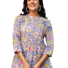 Tunic – Mandarin Collar, 3/4 Sleeves, Flattering Fit (Sizes S–XXL)
