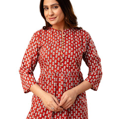 Top – Mandarin Collar, 3/4 Sleeves, Flattering Fit (Sizes S–XXL)