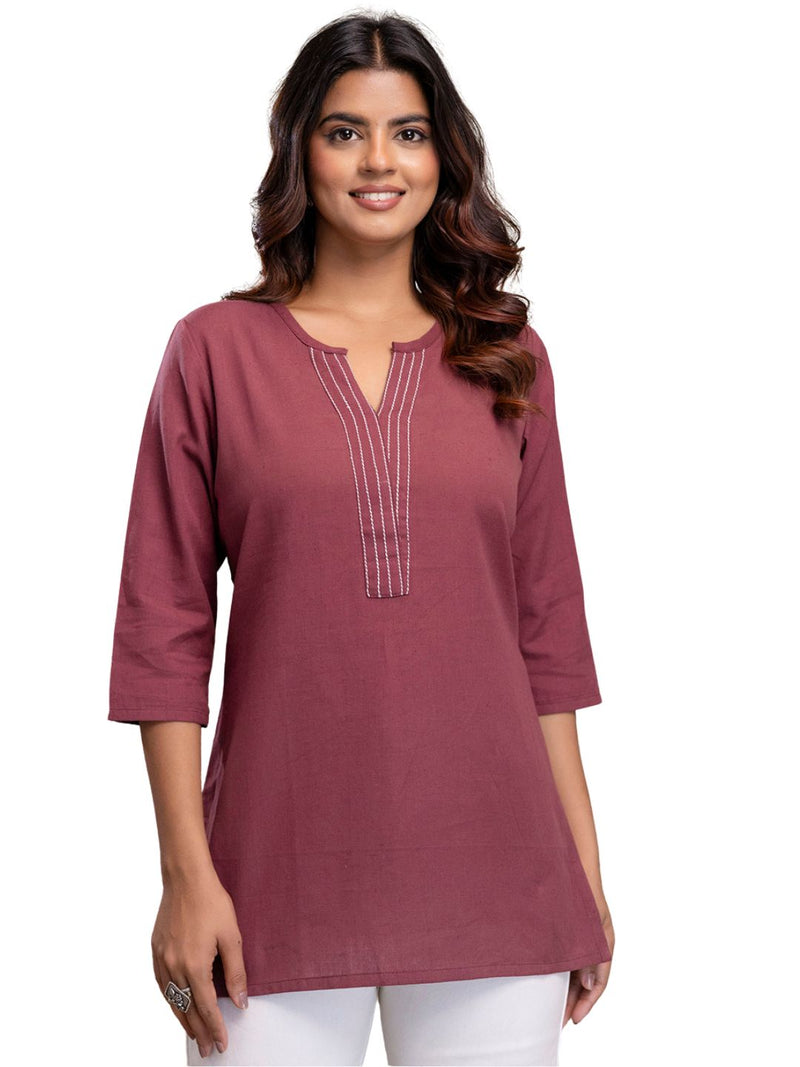 Elegant Short Kurti for Women – 3/4 Sleeves | Round Neck |