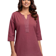 Elegant Short Kurti for Women – 3/4 Sleeves | Round Neck |