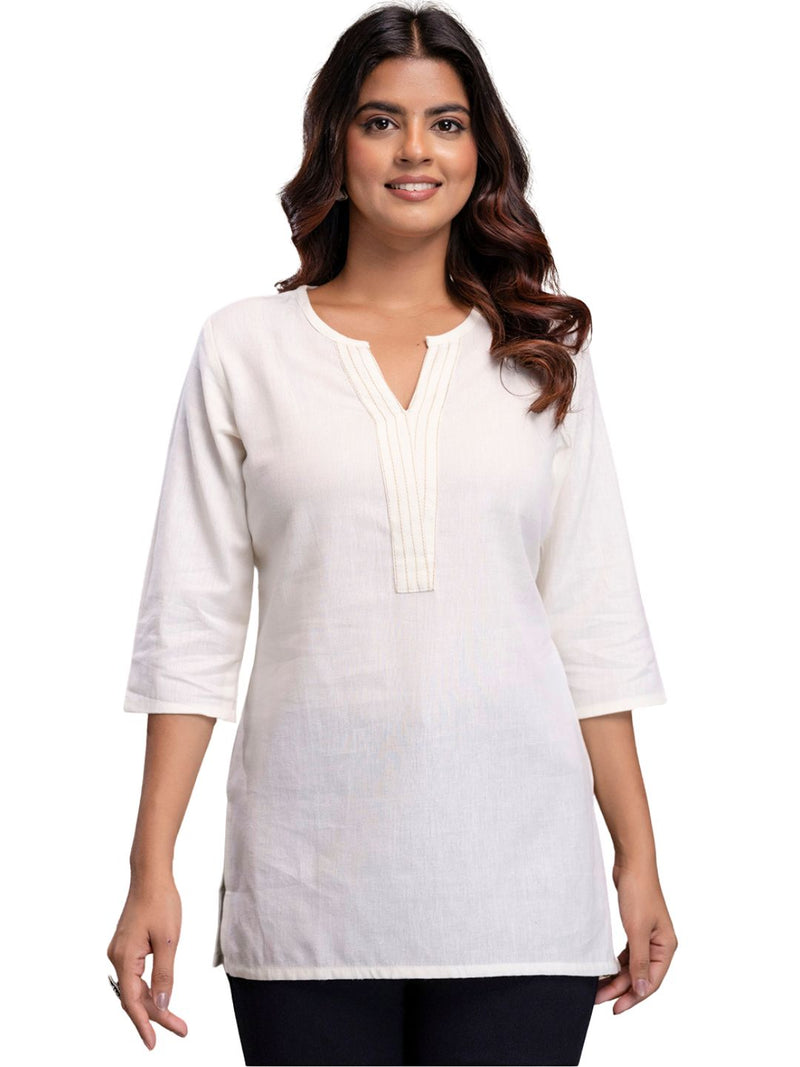 Elegant Short Kurti for Women – 3/4 Sleeves | Round Neck |