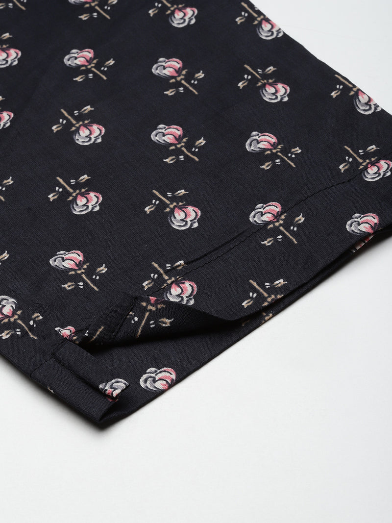 Straight Dupatta Sets - V-Neck, 3/4 Sleeves with Border Detailing, Elastic Waistband Pants with Pockets & Full-Length Dupatta (M-XXL)