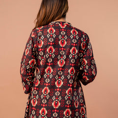 Top – Mandarin Collar, 3/4 Sleeves, Flattering Fit (Sizes S–XXL)