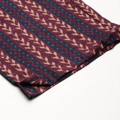 Straight Dupatta Sets - V-Neck, 3/4 Sleeves with Border Detailing, Elastic Waistband Pants with Pockets & Full-Length Dupatta (M-XXL)