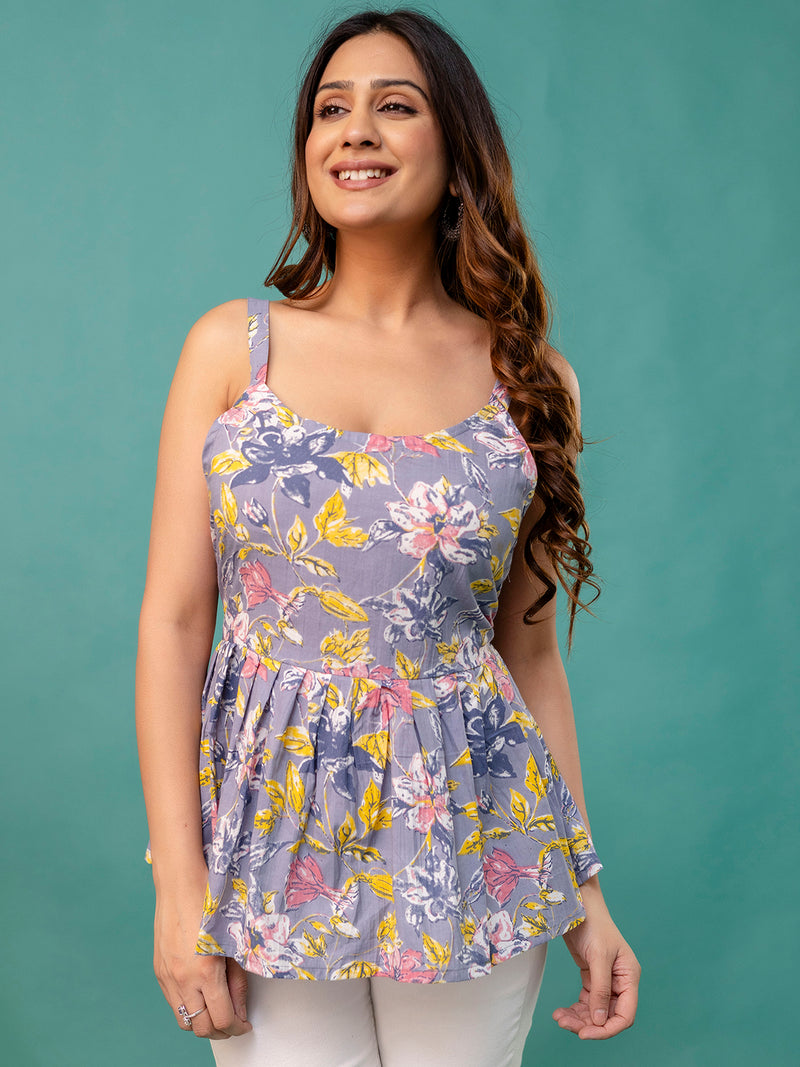 Strappy Peplum Top – Flattering Fit, All-Day Comfort, Sizes XS–XXL.