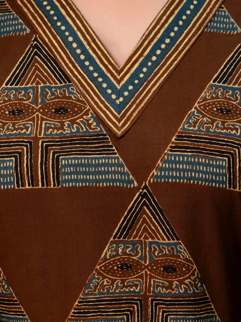 Bordered V-Neck 3-Piece Kurta Set with Ankle-Length Pants & Full-Length Dupatta (M–XXL)