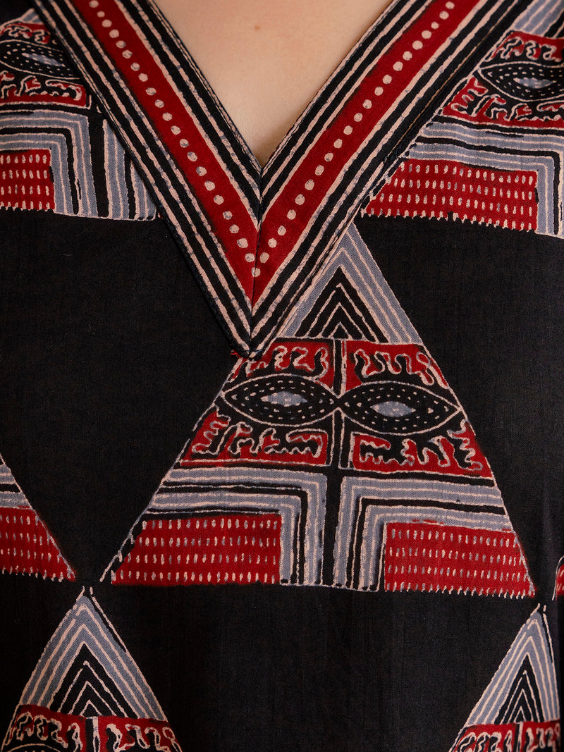 Bordered V-Neck 3-Piece Kurta Set with Ankle-Length Pants & Full-Length Dupatta (M–XXL)