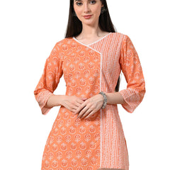 Graceful Wrap-Style Angrakha Cotton Kurti for Everyday Wear
