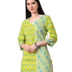 Graceful Wrap-Style Angrakha Cotton Kurti for Everyday Wear