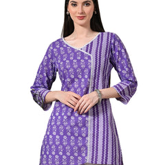 Graceful Wrap-Style Angrakha Cotton Kurti for Everyday Wear