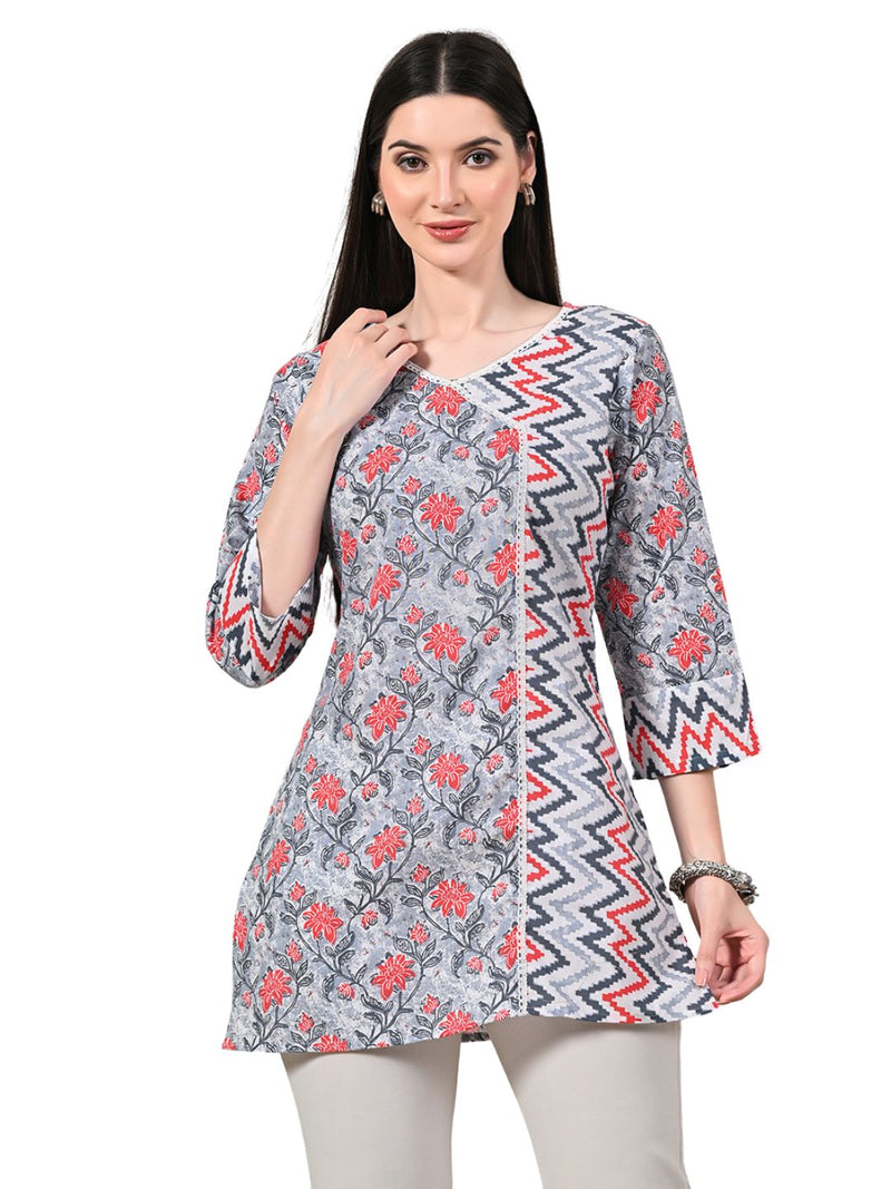 Graceful Wrap-Style Angrakha Cotton Kurti for Everyday Wear
