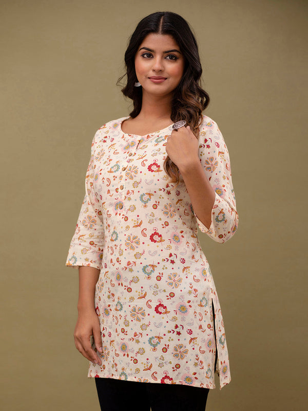 Ethnic Motifs Printed Pure Cotton Kurti