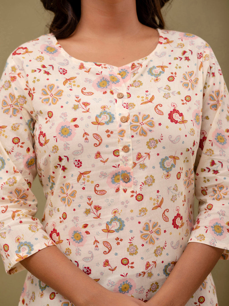 Ethnic Motifs Printed Pure Cotton Kurti