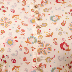 Floral Printed Pure Cotton Pleated A-Line Kurti