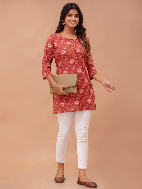 Ethnic Motifs Printed Pure Cotton Kurti