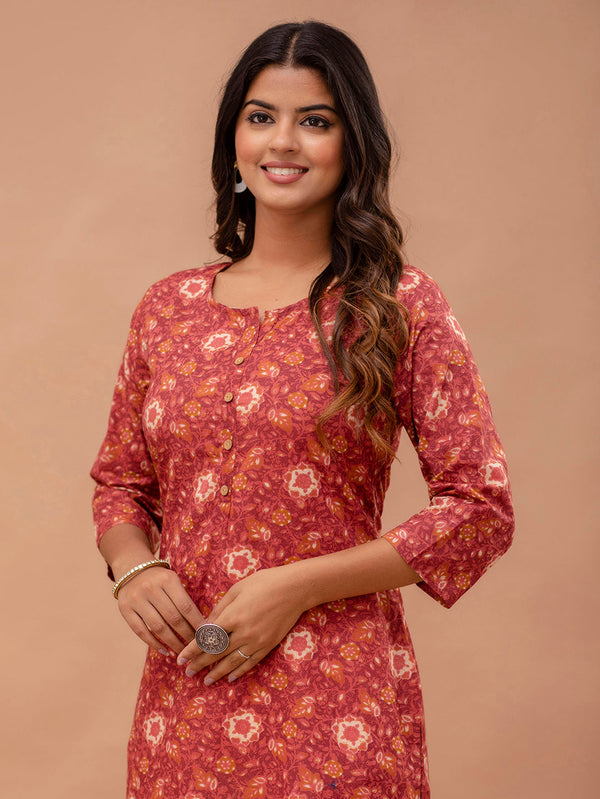 Ethnic Motifs Printed Pure Cotton Kurti