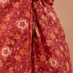 Floral Printed V-Neck Pure Cotton Angrakha A-Line Kurti