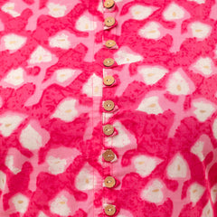 Floral Printed Pure Cotton Pleated A-Line Kurti