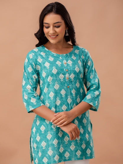 Ethnic Motifs Printed Pure Cotton Kurti FRKT6257