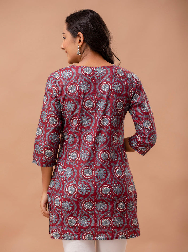 Ethnic Motifs Printed Pure Cotton Kurti