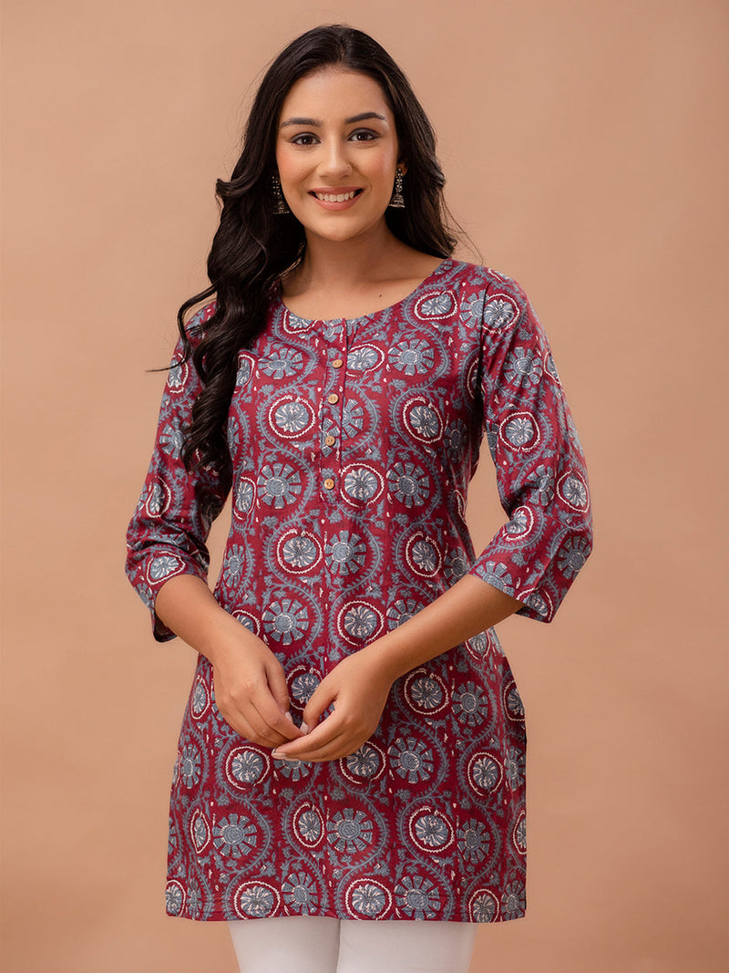 Ethnic Motifs Printed Pure Cotton Kurti