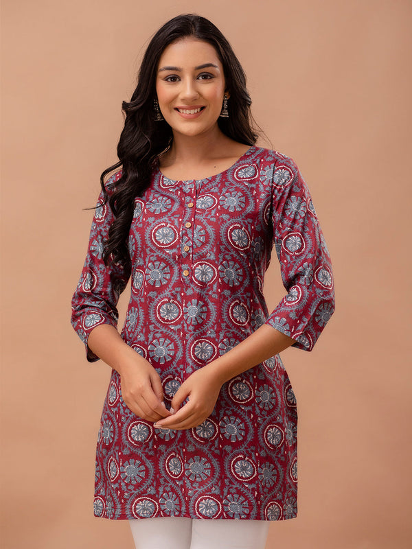 Ethnic Motifs Printed Pure Cotton Kurti