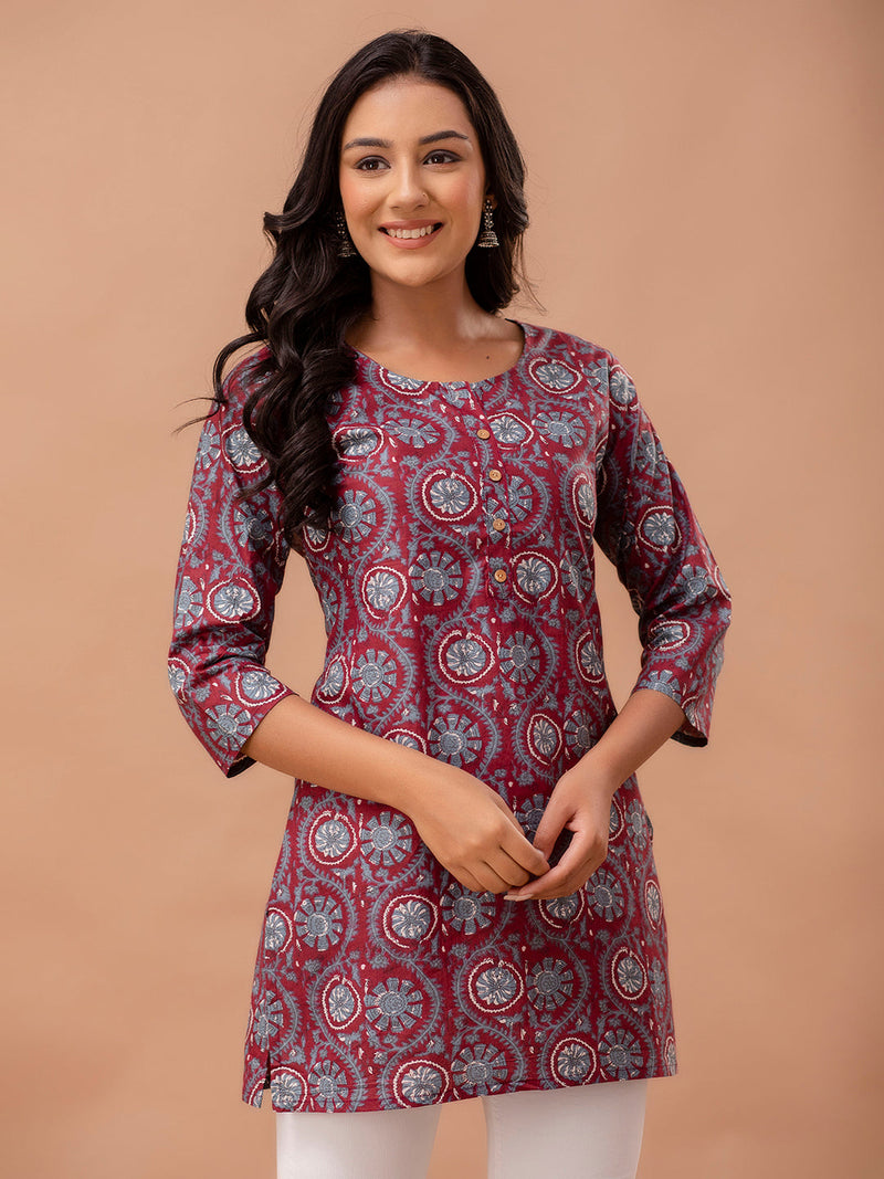 Ethnic Motifs Printed Pure Cotton Kurti