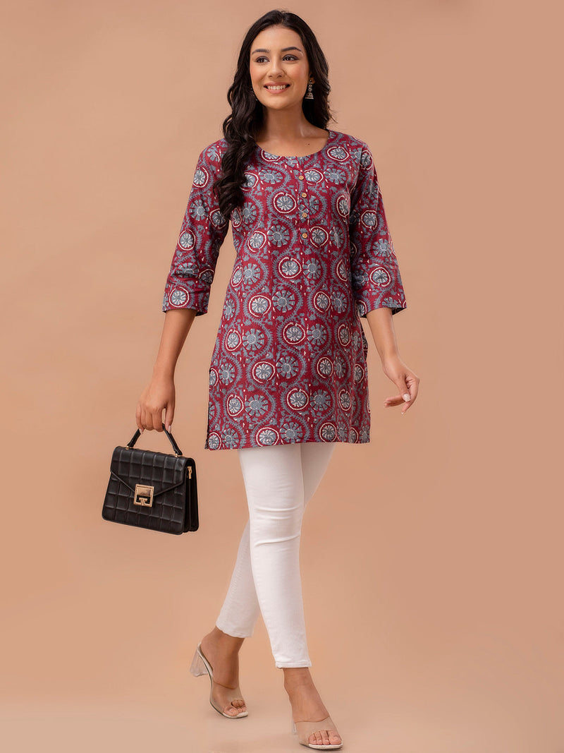Ethnic Motifs Printed Pure Cotton Kurti