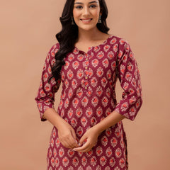 Ethnic Motifs Printed Pure Cotton Kurti