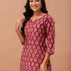 Ethnic Motifs Printed Pure Cotton Kurti