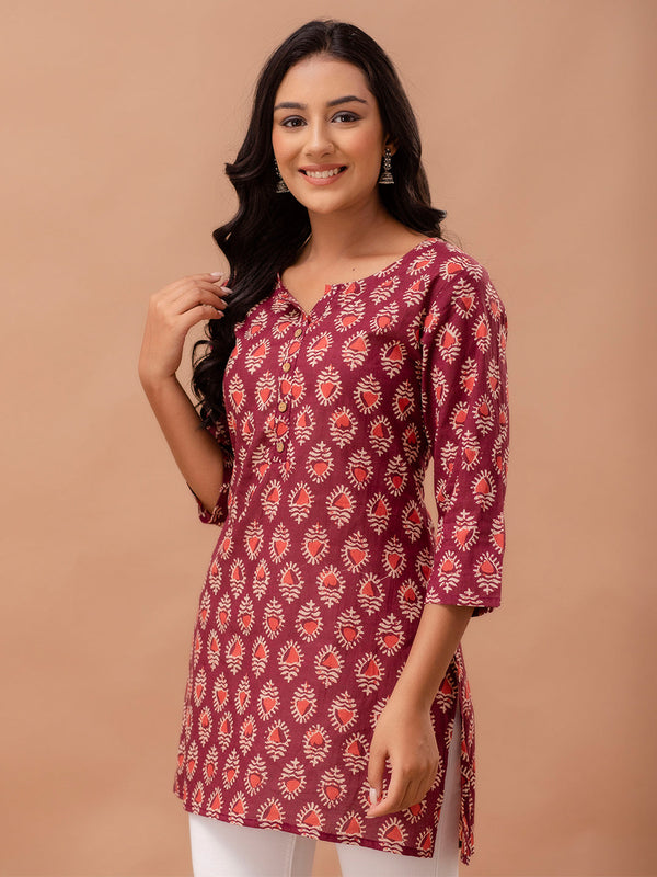 Ethnic Motifs Printed Pure Cotton Kurti