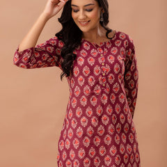 Ethnic Motifs Printed Pure Cotton Kurti